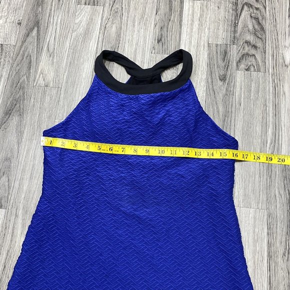 LUCY Halter Neck Keyhole Back Blue Activewear Tank Top Women's Size Small - Picture 7 of 10